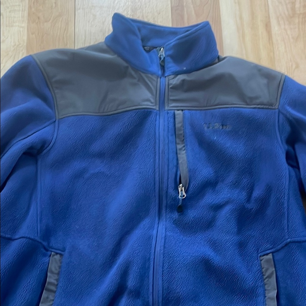 L.L. Bean Blue and Gray Performance Jacket with High Collar